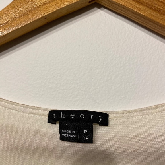 Theory Karelo L Striped V-Neck Linen T-Shirt Coastal Mini Dress - Picture 4 of 5